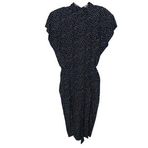 David Benjamin Vintage 80s Polka Dot Open Back Dress Black White Size 9/10 Pinup